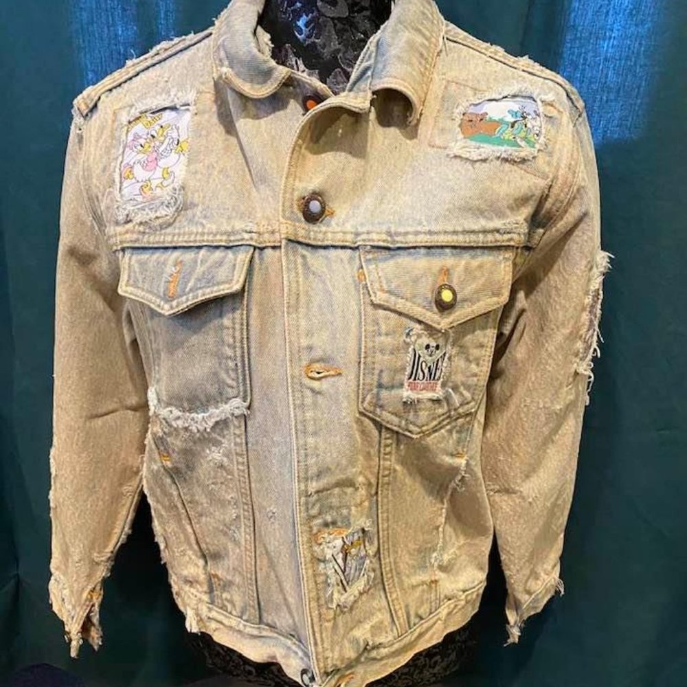 Vintage Disney Fine Clothes Distressed Dungaree Jacket
